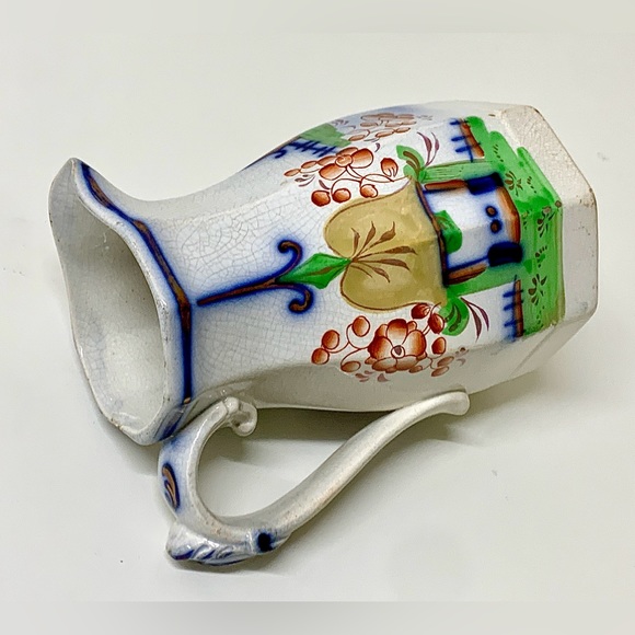 19th Century Antique Gaudy Welsh PAGODA Octagonal Lustreware Pitcher Jug 550 - Picture 16 of 16